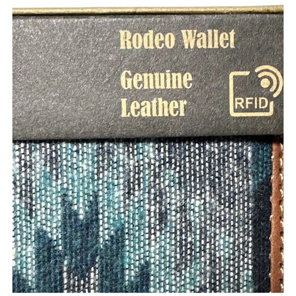 Tony Lama Rodeo Wallet RFID Genuine Leather Western Aztec Bifold NEW IN BOX - Picture 2 of 8